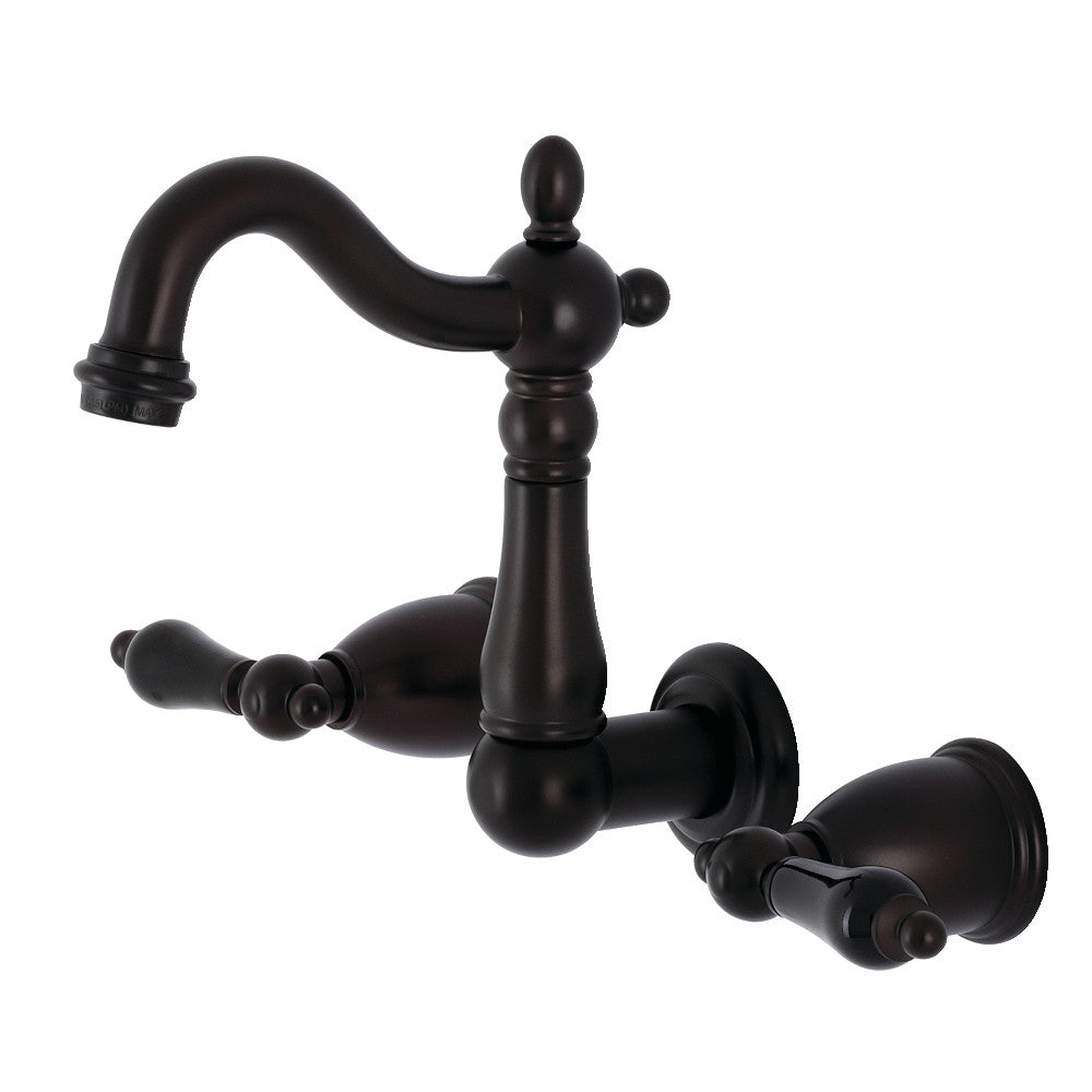 Kingston Brass KS1225PKL Duchess Two-Handle Wall Mount Bathroom Faucet, Oil Rubbed Bronze - BNGBath