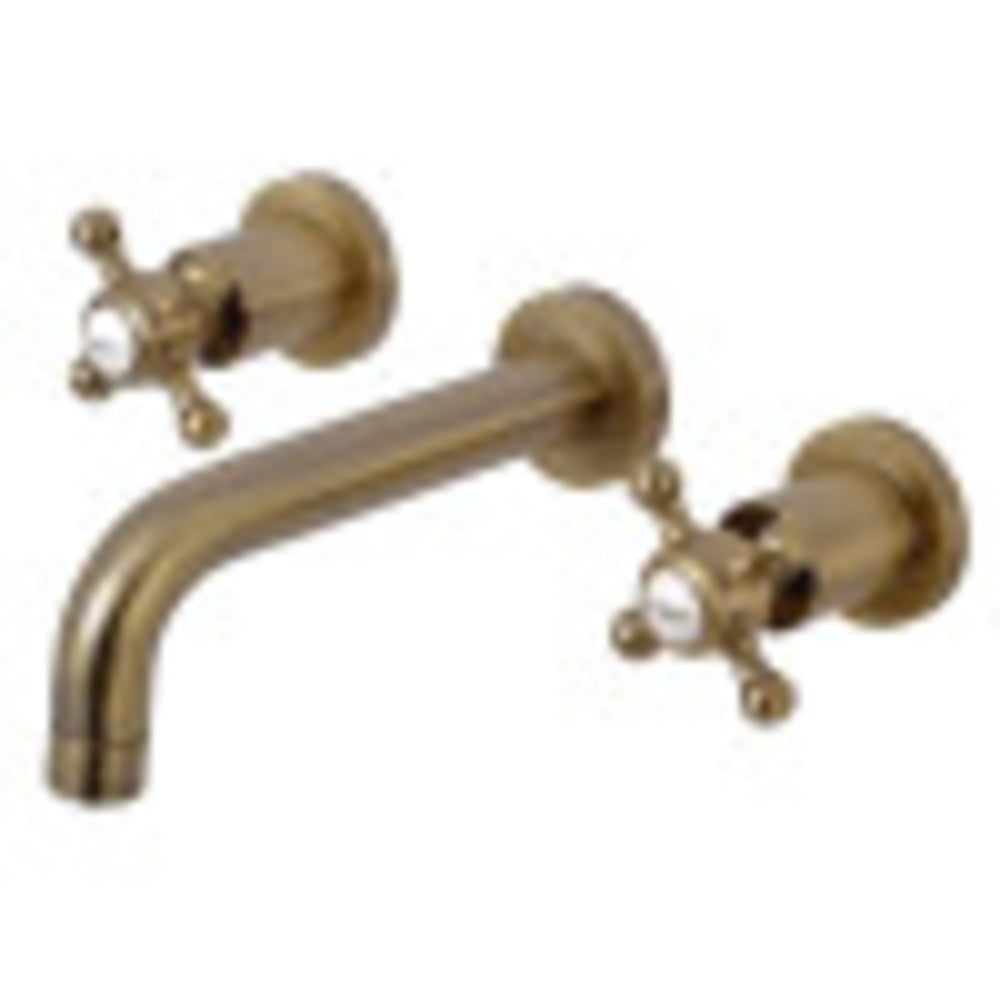 Kingston Brass KS8123BX Metropolitan 2-Handle 8 in. Wall Mount Bathroom Faucet, Antique Brass - BNGBath