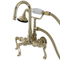 Thumbnail for Aqua Vintage AE7T2FL Royale Wall Mount Clawfoot Tub Faucet, Polished Brass - BNGBath