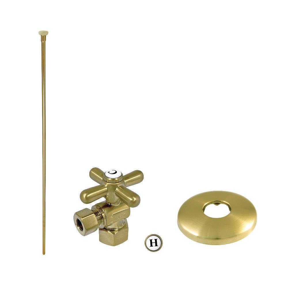 Kingston Brass KTK107P Trimscape Toilet Supply Kit Combo 1/2-Inch IPS X 3/8-Inch Comp Outlet, Brushed Brass - BNGBath