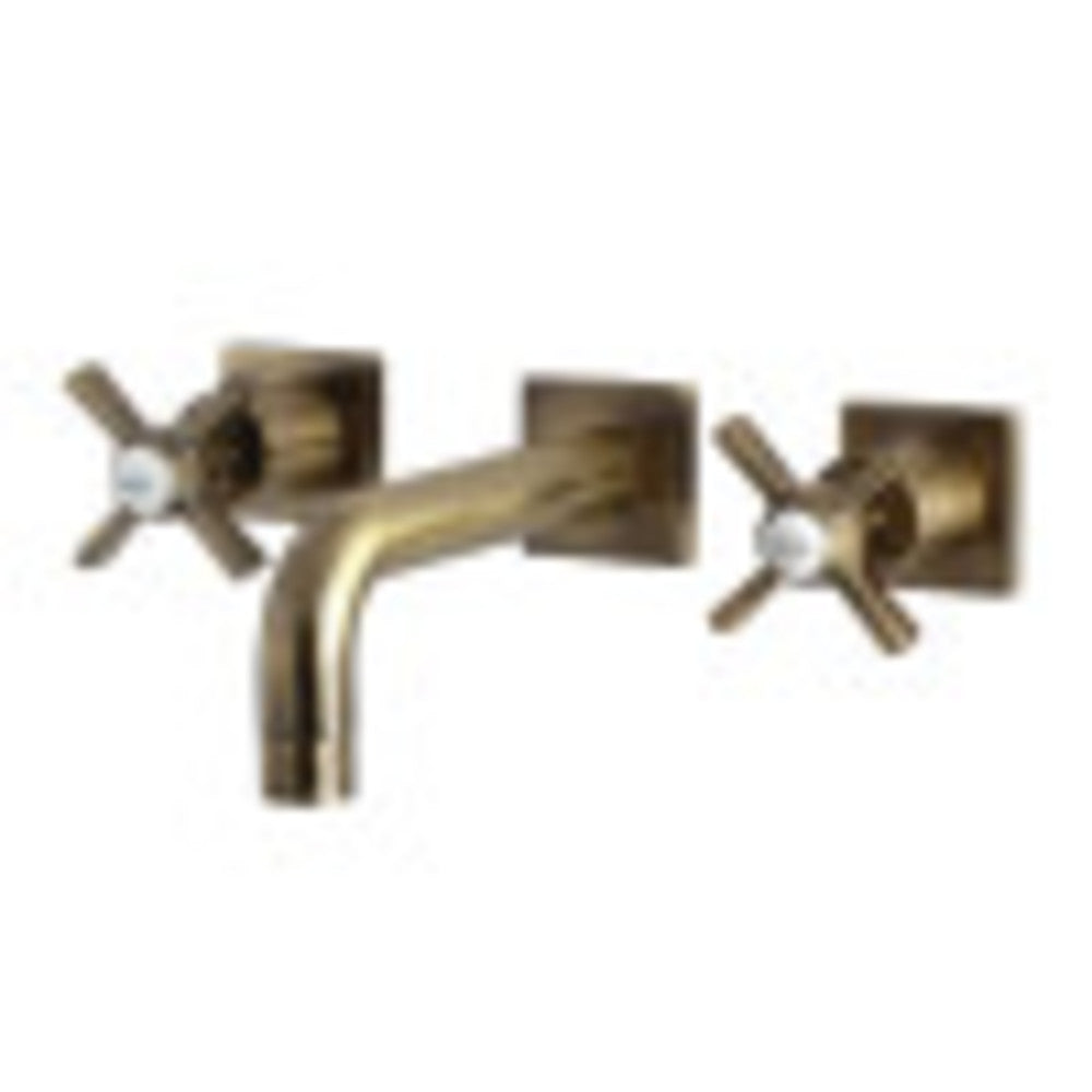 Kingston Brass KS6123ZX Millennium Two-Handle Wall Mount Bathroom Faucet, Antique Brass - BNGBath