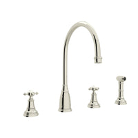 Thumbnail for Perrin & Rowe Georgian Era 4-Hole C-Spout Kitchen Faucet with Sidespray - BNGBath