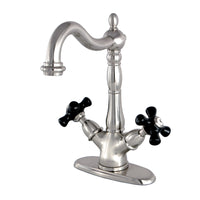 Thumbnail for Kingston Brass KS1498PKX Duchess 2-Handle Vessel Sink Faucet, Brushed Nickel - BNGBath