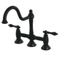 Thumbnail for Kingston Brass KS3785AL Restoration Bridge Kitchen Faucet, Oil Rubbed Bronze - BNGBath