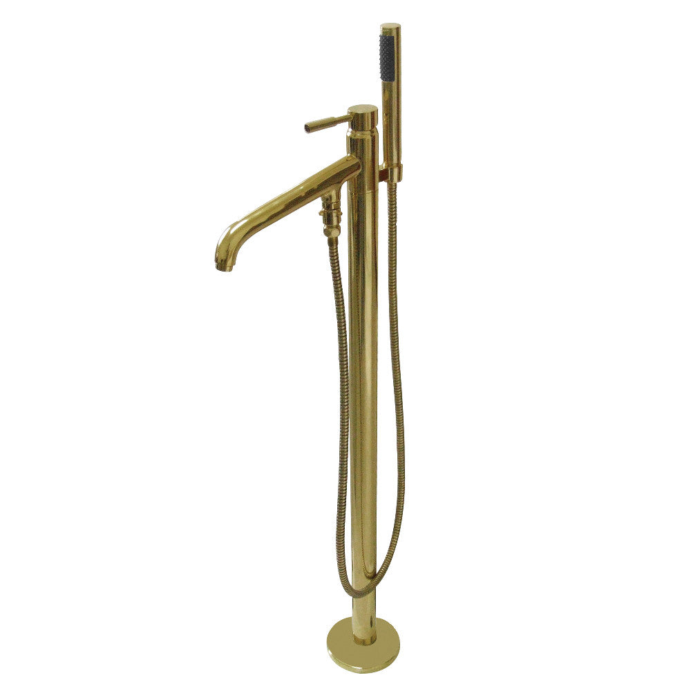 Kingston Brass KS8132DL Concord Freestanding Tub Faucet with Hand Shower, Polished Brass - BNGBath
