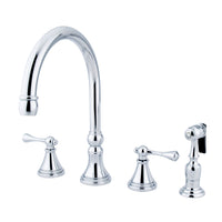 Thumbnail for Kingston Brass KS2791BLBS Widespread Kitchen Faucet, Polished Chrome - BNGBath