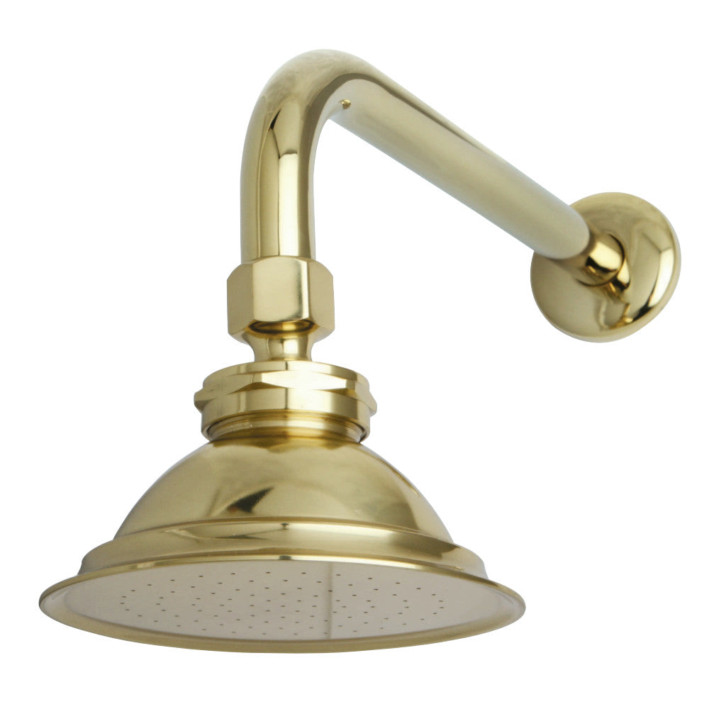 Kingston Brass P10PBCK Victorian Brass Showerhead with 12" Shower Arm Combo, Polished Brass - BNGBath