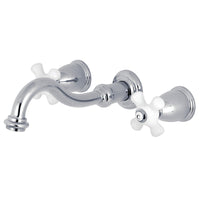 Thumbnail for Kingston Brass KS3021PX Restoration Two-Handle Wall Mount Tub Faucet, Polished Chrome - BNGBath
