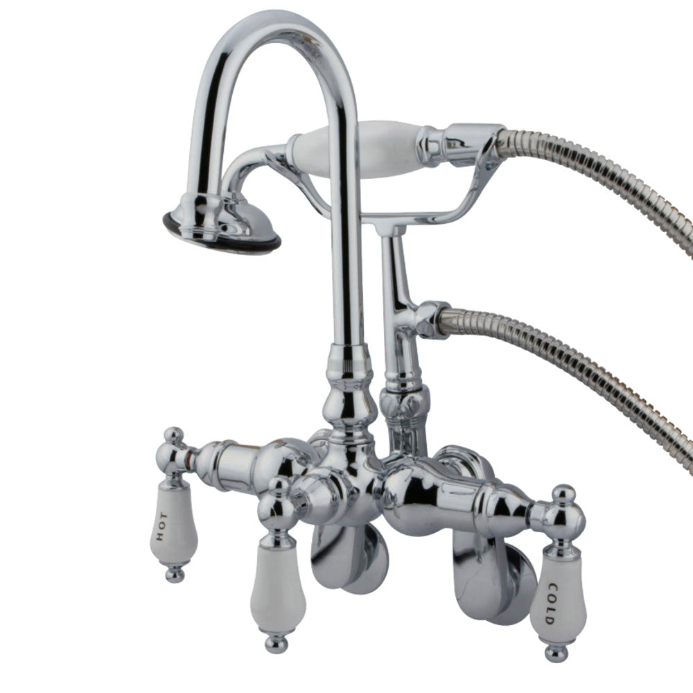 Kingston Brass CC304T1 Vintage Adjustable Center Wall Mount Tub Faucet, Polished Chrome - BNGBath