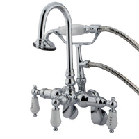 Thumbnail for Kingston Brass CC304T1 Vintage Adjustable Center Wall Mount Tub Faucet, Polished Chrome - BNGBath