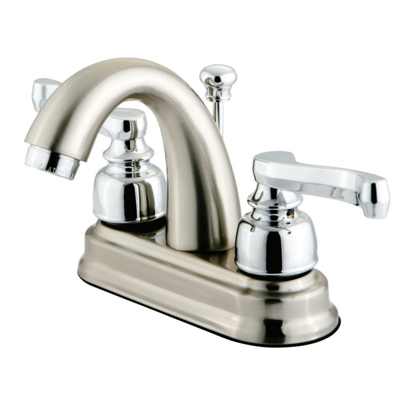 Kingston Brass KB5617FL 4 in. Centerset Bathroom Faucet, Brushed Nickel/Polished Chrome - BNGBath