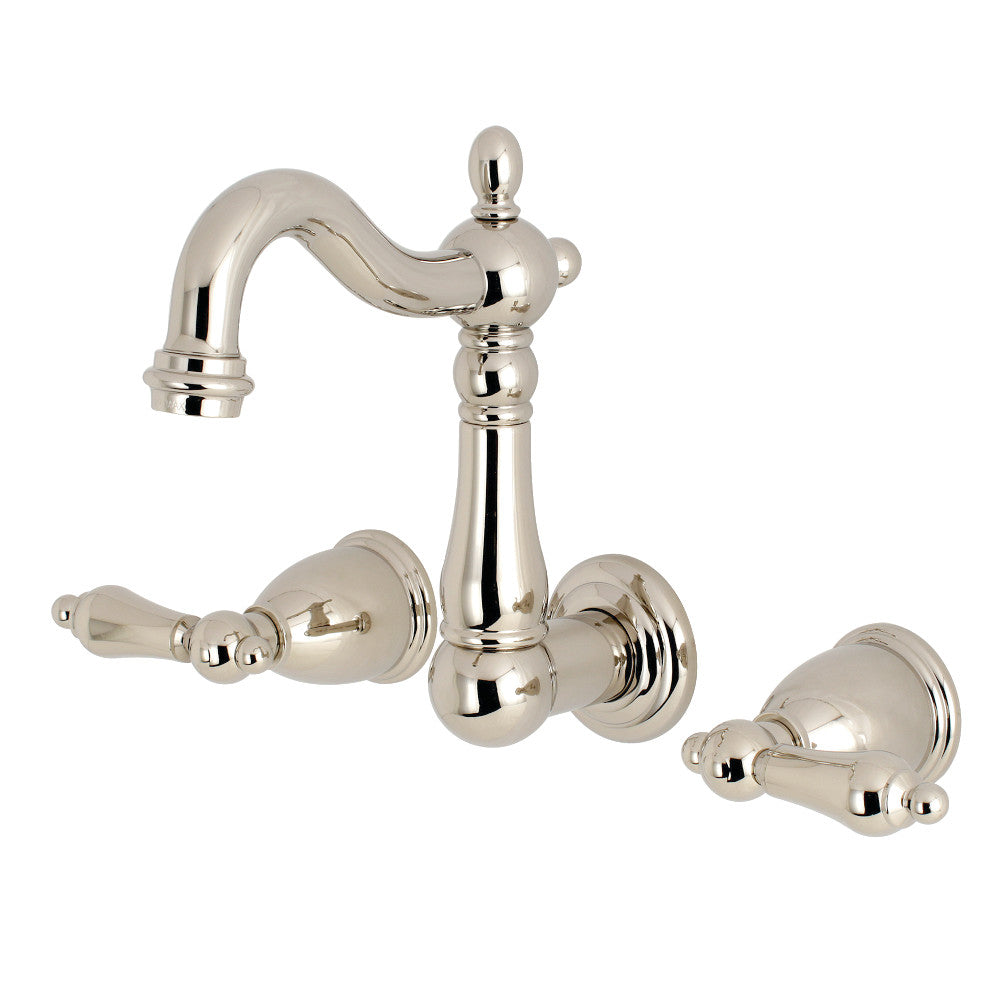 Kingston Brass KS1226AL 8-Inch Center Wall Mount Bathroom Faucet, Polished Nickel - BNGBath