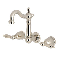 Thumbnail for Kingston Brass KS1226AL 8-Inch Center Wall Mount Bathroom Faucet, Polished Nickel - BNGBath