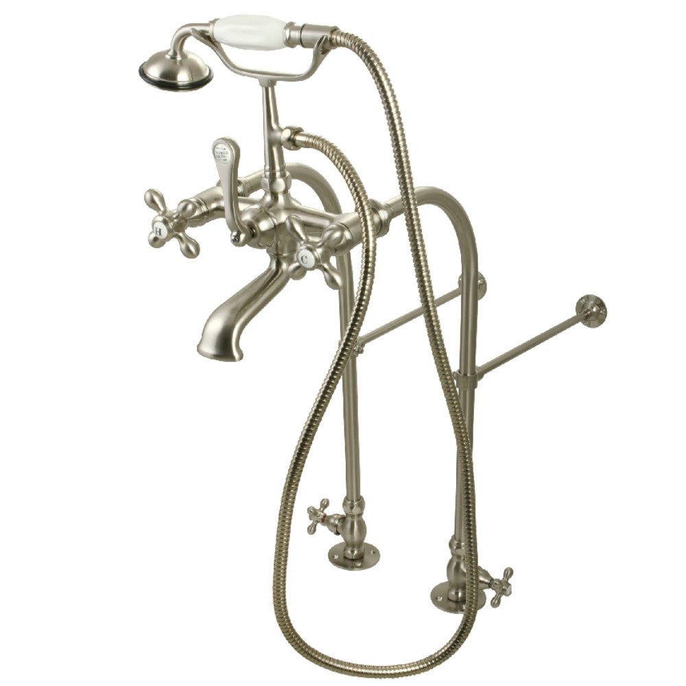 Kingston Brass CC57T458MX Vintage Freestanding Clawfoot Tub Faucet with Hand Shower, Brushed Nickel - BNGBath