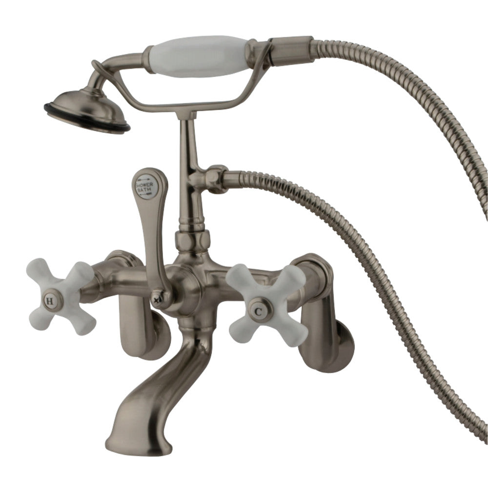 Kingston Brass CC59T8 Vintage Adjustable Center Wall Mount Tub Faucet, Brushed Nickel - BNGBath