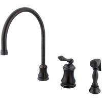 Thumbnail for Kingston Brass KS3815ALBS Widespread Kitchen Faucet, Oil Rubbed Bronze - BNGBath