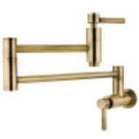Thumbnail for Kingston Brass KS8103DL Concord Wall Mount Pot Filler Kitchen Faucet, Antique Brass - BNGBath
