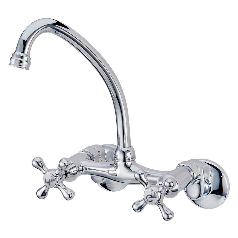 Kingston Brass Kingston 6-Inch Adjustable Center Wall Mount Kitchen Faucet, Polished Chrome - BNGBath