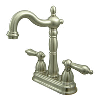 Thumbnail for Kingston Brass KB1498AL Heritage Two-Handle Bar Faucet, Brushed Nickel - BNGBath