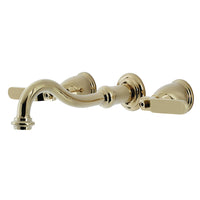 Thumbnail for Kingston Brass KS3022KL Whitaker Two-Handle Wall Mount Tub Faucet, Polished Brass - BNGBath