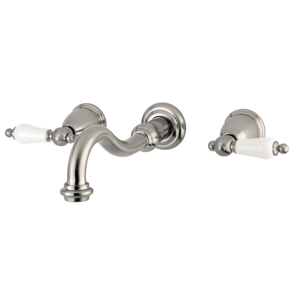 Kingston Brass KS3028PL Restoration Two-Handle Wall Mount Tub Faucet, Brushed Nickel - BNGBath