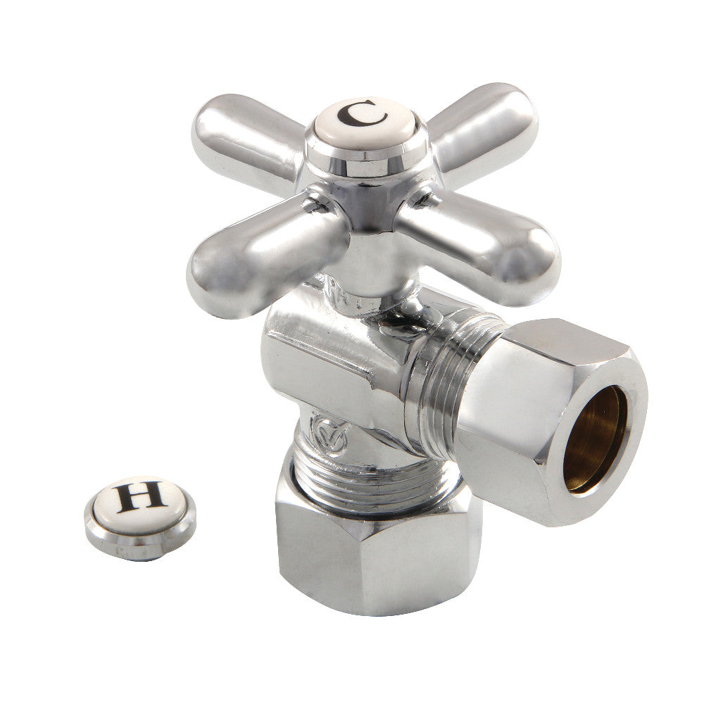 Kingston Brass CC54401X 5/8" OD Comp X 1/2" OD Comp Angle Stop Valve, Polished Chrome - BNGBath