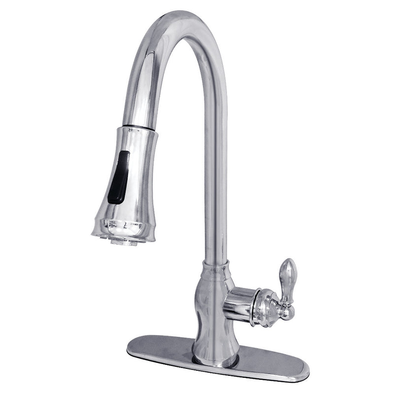 Gourmetier GSY7771ACL American Classic Single-Handle Pull-Down Sprayer Kitchen Faucet, Polished Chrome - BNGBath