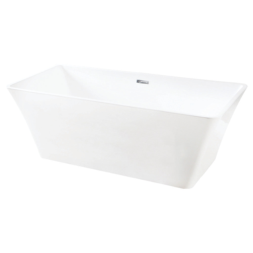 Aqua Eden VTSQ672923 67-Inch Acrylic Freestanding Tub with Drain, White - BNGBath