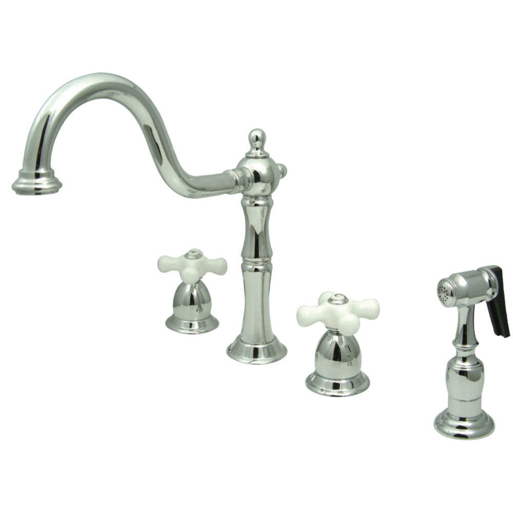 Kingston Brass KB1791PXBS Widespread Kitchen Faucet, Polished Chrome - BNGBath