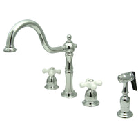 Thumbnail for Kingston Brass KB1791PXBS Widespread Kitchen Faucet, Polished Chrome - BNGBath