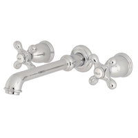 Thumbnail for Kingston Brass KS7121AX English Country Two-Handle Wall Mount Bathroom Faucet, Polished Chrome - BNGBath
