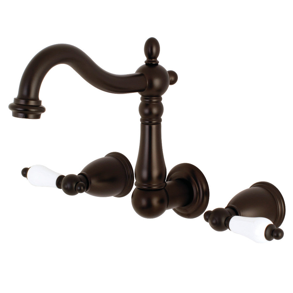Kingston Brass KS1255PL 8-Inch Center Wall Mount Bathroom Faucet, Oil Rubbed Bronze - BNGBath