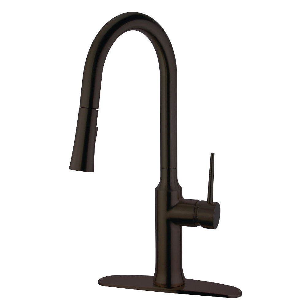 Gourmetier LS2725NYL Single-Handle Pull-Down Kitchen Faucet, Oil Rubbed Bronze - BNGBath