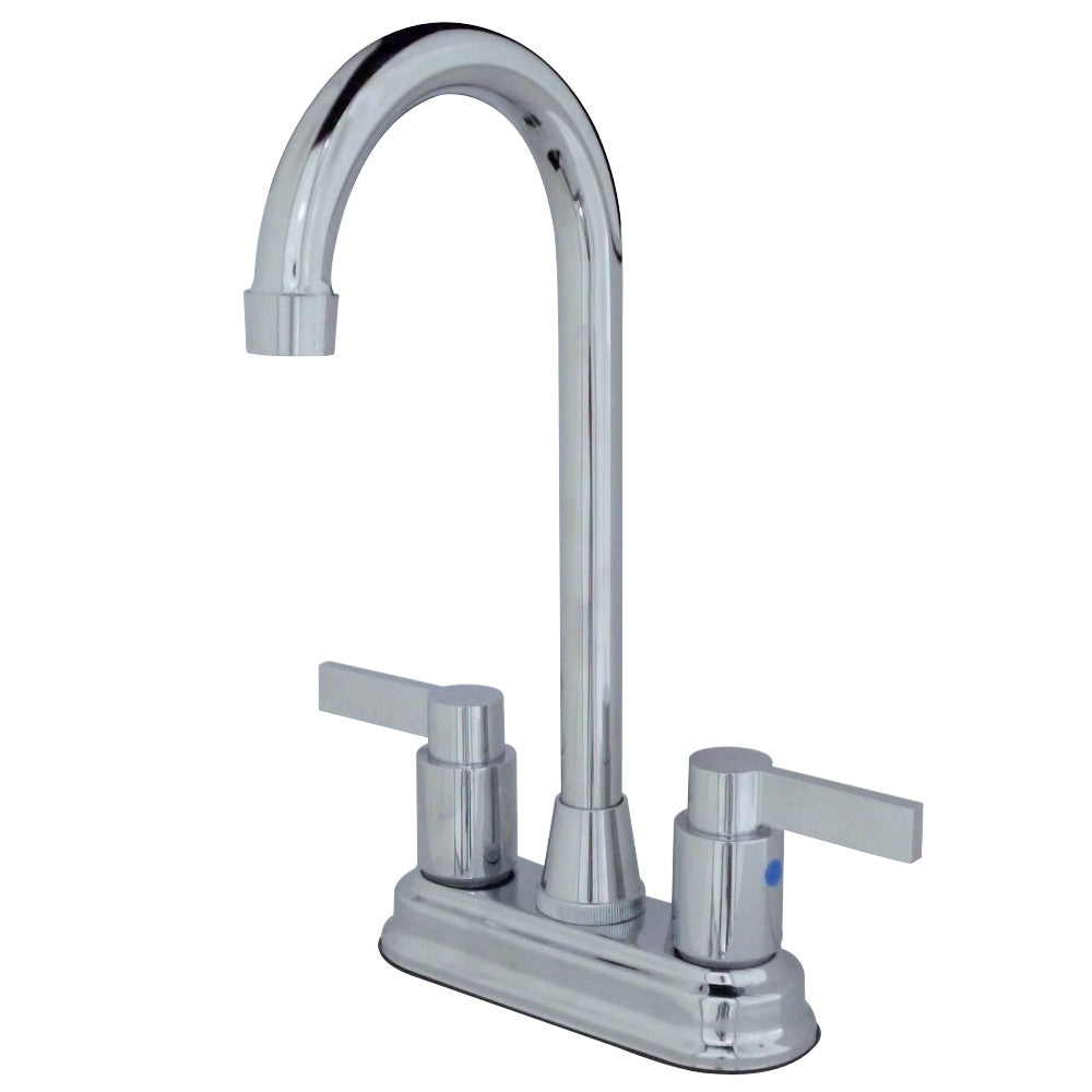 Kingston Brass KB8491NDL NuvoFusion 4" Centerset Bar Faucet, Polished Chrome - BNGBath