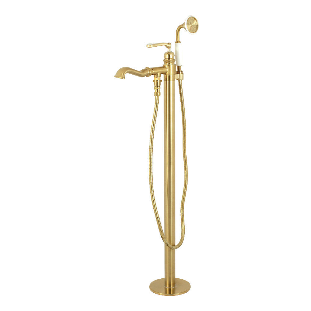 Kingston Brass KS7017RL Royale Freestanding Tub Faucet with Hand Shower, Brushed Brass - BNGBath
