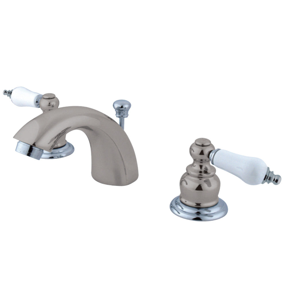 Kingston Brass KB947B Mini-Widespread Bathroom Faucet, Brushed Nickel/Polished Chrome - BNGBath