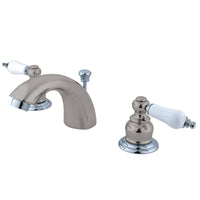 Thumbnail for Kingston Brass KB947B Mini-Widespread Bathroom Faucet, Brushed Nickel/Polished Chrome - BNGBath