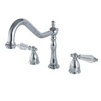 Thumbnail for Kingston Brass KB1791WLLLS Widespread Kitchen Faucet, Polished Chrome - BNGBath