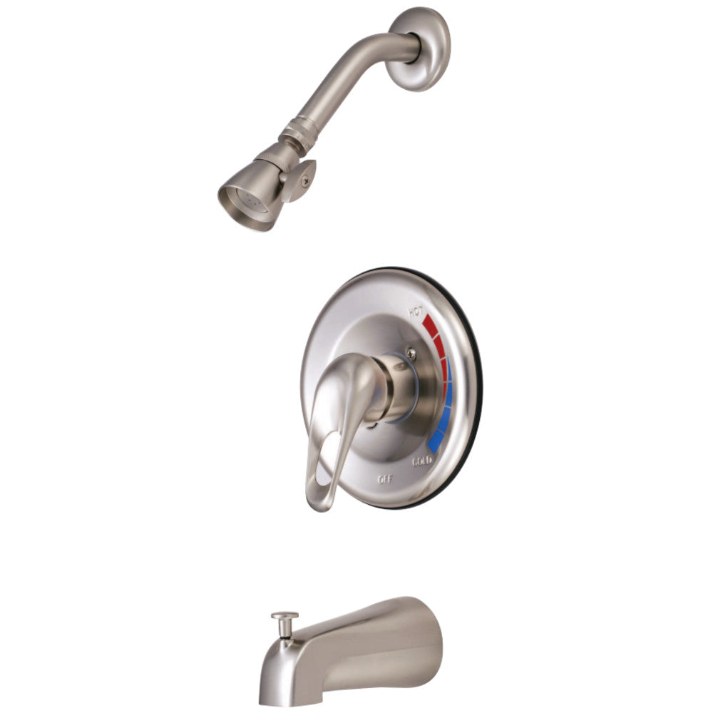 Kingston Brass GKB698 Water Saving Chatham Tub & Shower Faucet with 1.5GPM Showerhead and Single Loop Handle, Brushed Nickel - BNGBath