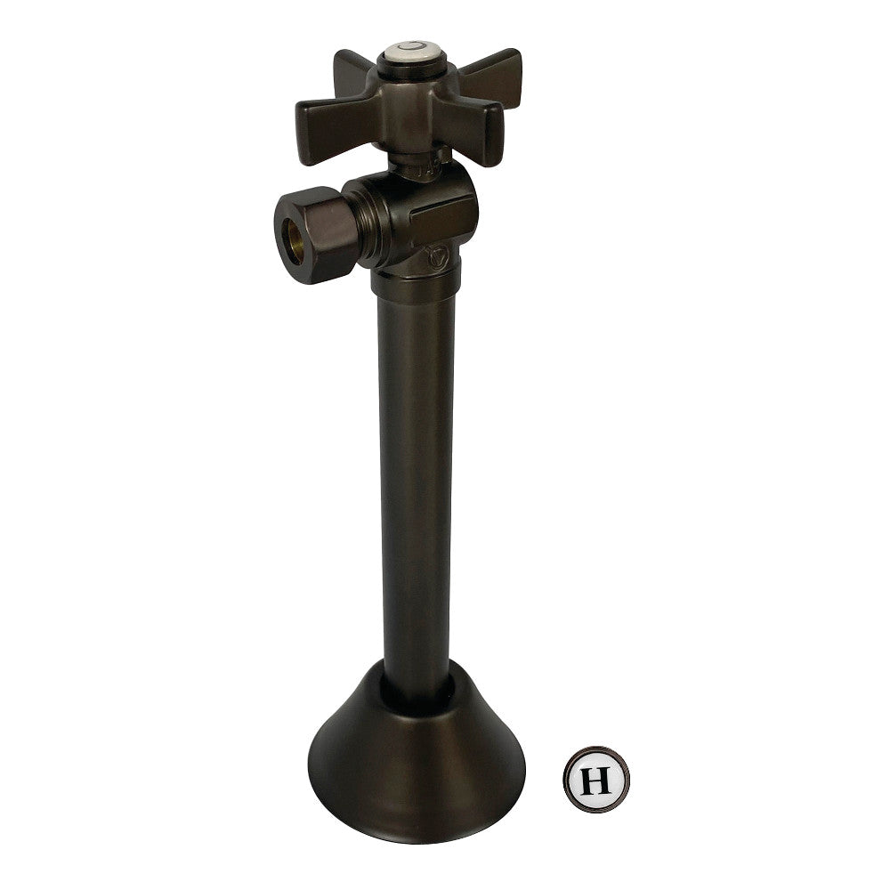 Kingston Brass CC83205ZX 1/2" Sweat X 3/8" OD Comp Angle Shut-Off Valve with 5" Extension, Oil Rubbed Bronze - BNGBath