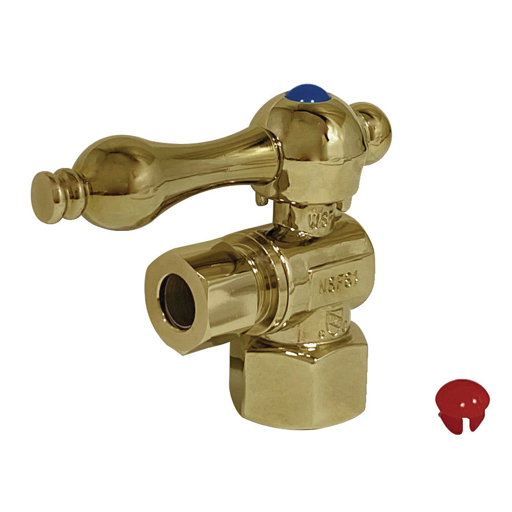 Kingston Brass CC43102 Quarter Turn Valve (1/2" FIP X 3/8" O.D. Compression), Polished Brass - BNGBath