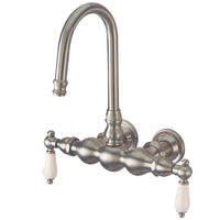 Thumbnail for Kingston Brass CC5T8 Vintage 3-3/8-Inch Wall Mount Tub Faucet, Brushed Nickel - BNGBath