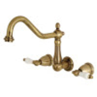 Thumbnail for Kingston Brass KS1023PL Heritage Wall Mount Tub Faucet, Antique Brass - BNGBath