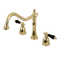 Thumbnail for Kingston Brass KB1792PKLLS Widespread Kitchen Faucet, Polished Brass - BNGBath