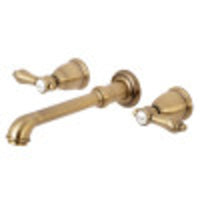 Thumbnail for Kingston Brass KS7023BAL Heirloom 2-Handle Wall Mount Roman Tub Faucet, Antique Brass - BNGBath