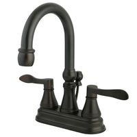 Thumbnail for Kingston Brass KS2615DFL 4 in. Centerset Bathroom Faucet, Oil Rubbed Bronze - BNGBath