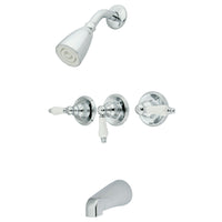 Thumbnail for Kingston Brass KB231PL Tub and Shower Faucet, Polished Chrome - BNGBath
