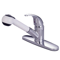 Thumbnail for Kingston Brass KB6701LL Pull-Out Kitchen Faucet, Polished Chrome - BNGBath