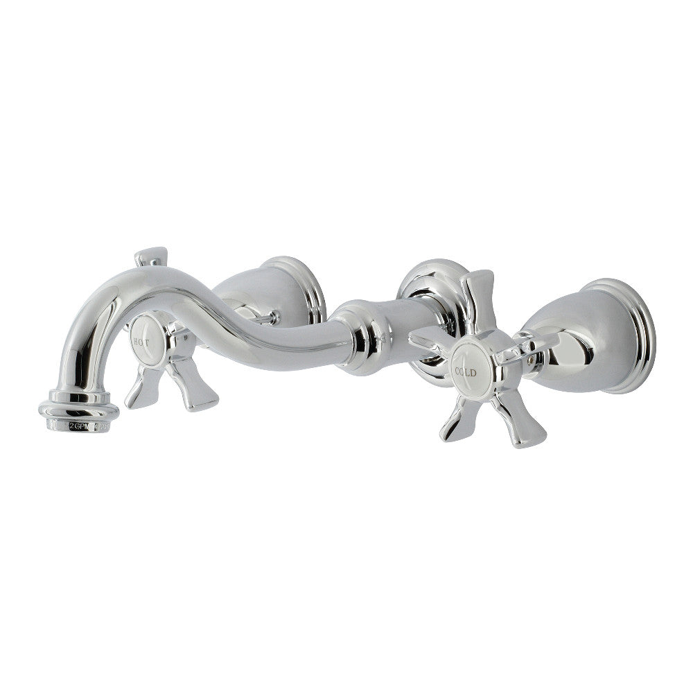 Kingston Brass KS3121NX Hamilton Two-Handle Wall Mount Bathroom Faucet, Polished Chrome - BNGBath