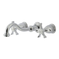 Thumbnail for Kingston Brass KS3121NX Hamilton Two-Handle Wall Mount Bathroom Faucet, Polished Chrome - BNGBath